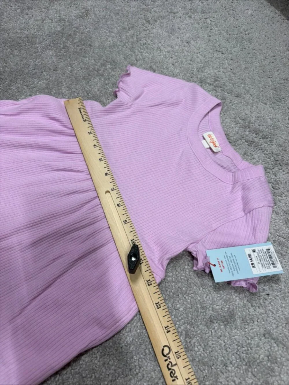 Cat & Jack Girl's A-Line Dress Sz XS (4/3) Short Sleeve Pockets Placid Purple
